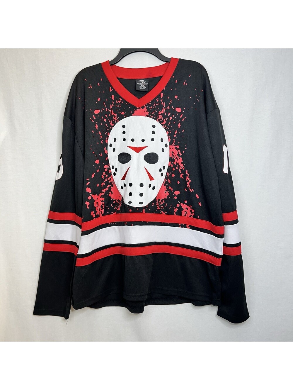 Friday the 13th Jason Voorhees Hockey Jersey Halloween Black Red #13 Men’s XL